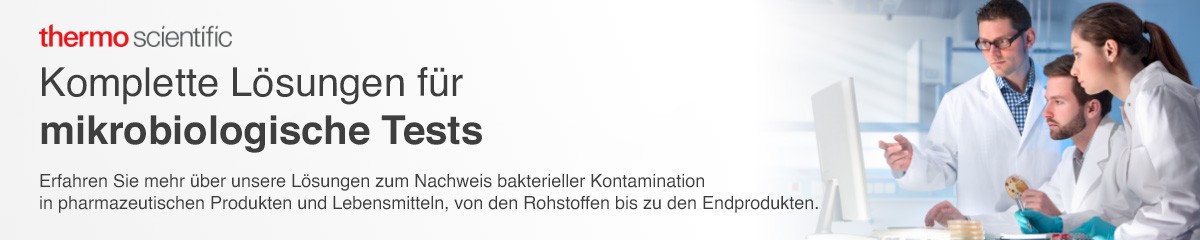 Thermo Scientific Industrial Microbiology Products Banner Lab technicians with microbiology testing material