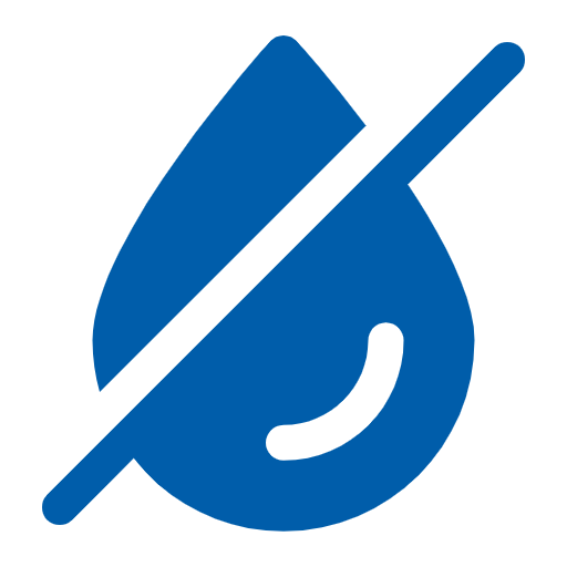 Icon eines durchgestrichenen Tropfens